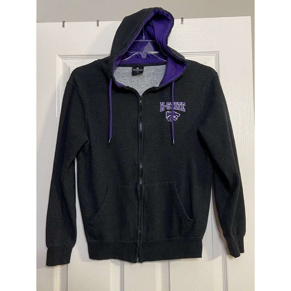 Kansas State Wildcats Women’s Small Zip Up Purple Hoodie By Colosseum